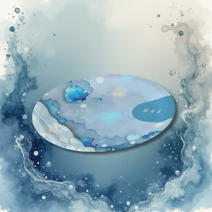 Assiettes En Carton Aquarelle bleue luxueuse Abstraite Pearlescent