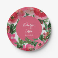 Aquarelle Botaniques Anémones rose Mariage Floral