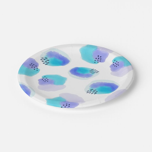Assiettes En Carton Aquarelle Brosse Plaque en papier (Angle)