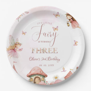 Assiettes En Carton Aquarelle Champignons Fée 3ème forêt d'anniversair