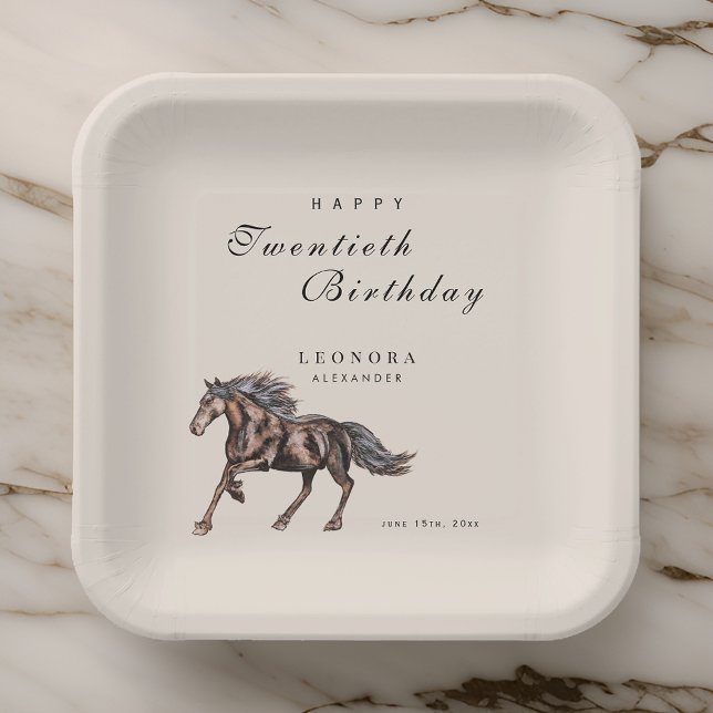 Assiettes En Carton Aquarelle Cheval Mystique N'IMPORTE QUELLE fête d' (Créateur téléchargé)