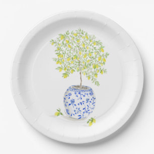 Assiettes En Carton Aquarelle citron