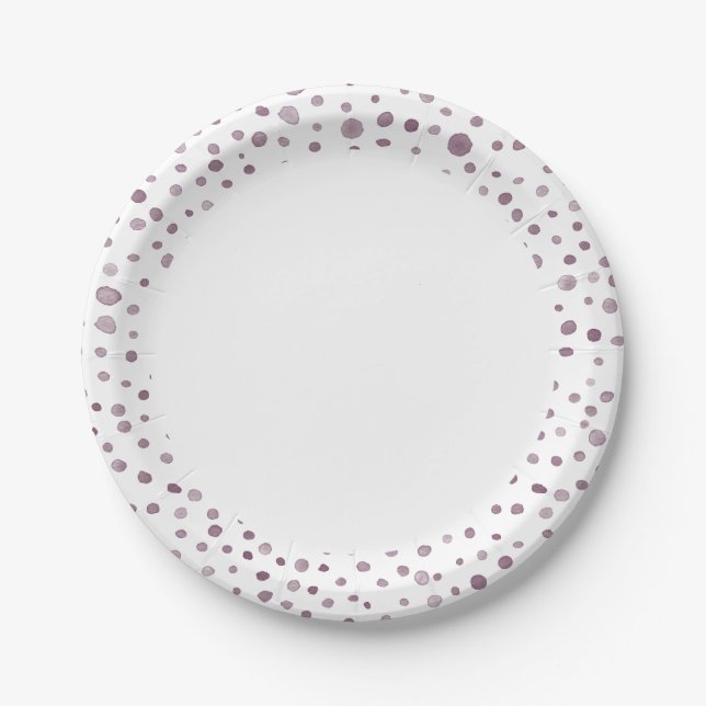 Assiettes En Carton Aquarelle Confetti de betteraves Points Plaque en  (Devant)
