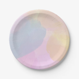Assiettes En Carton Aquarelle couleur arc-en-ciel