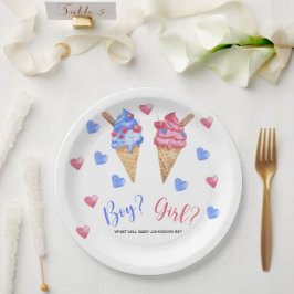 Assiettes En Carton Aquarelle crème glacée sexe révéler