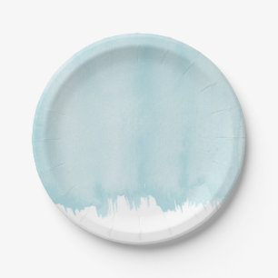 Assiettes En Carton Aquarelle de bleu d'océan