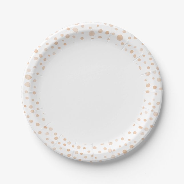 Assiettes En Carton Aquarelle de Melon Confetti Points Papier Plaque (Devant)