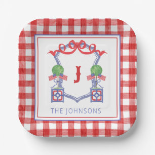 Assiettes En Carton Aquarelle Drapeau américain patriotique Topiotique