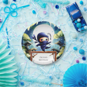 Assiettes En Carton Aquarelle Enfants Ninja Anniversaire