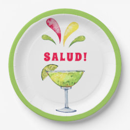 Assiettes En Carton Aquarelle festive Margarita | Plaque de papier sal