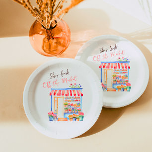 Assiettes En Carton Aquarelle Fraîche Hors Fête des mariées Florale