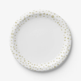 Assiettes En Carton Aquarelle Gold Confetti Points Aquarelle Plaque en