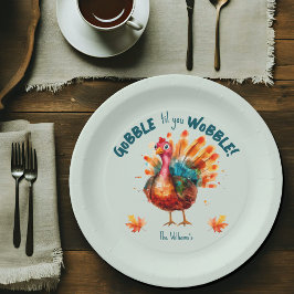 Assiettes En Carton Aquarelle irrégulière Turquie Thanksgiving