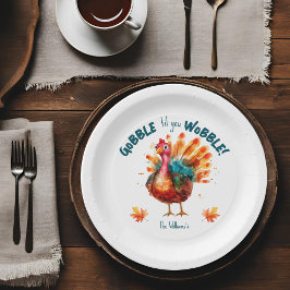 Assiettes En Carton Aquarelle irrégulière Turquie Thanksgiving