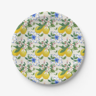 Assiettes En Carton Aquarelle Italienne Carrelage Citron Motif