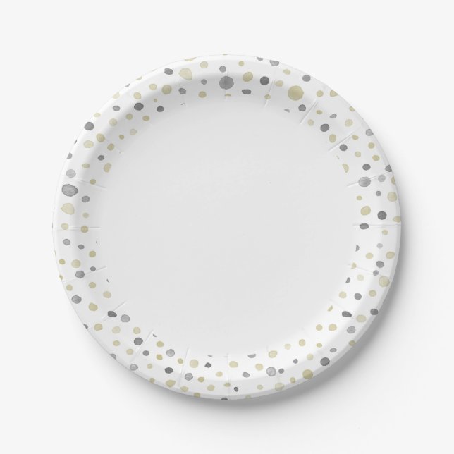 Assiettes En Carton Aquarelle Lottie Confetti Points Aquarelle Plaque  (Devant)