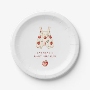 Assiettes En Carton Aquarelle mignonne Baby shower Romper Apple