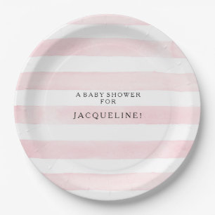 Assiettes En Carton Aquarelle moderne simple Gris rose et blanc