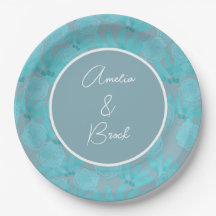 Aquarelle moderne Turquoise bleu Floral Design Mar