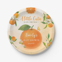 Aquarelle Orange & Fleurs Baby shower