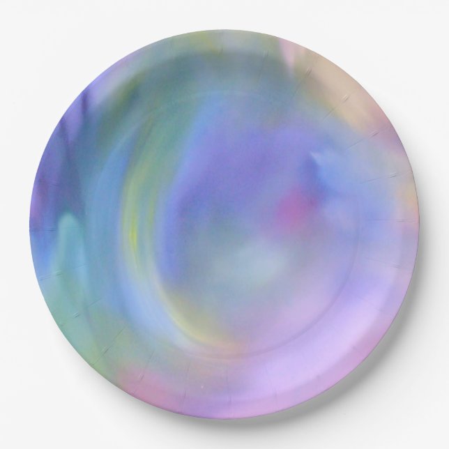 Assiettes En Carton Aquarelle Pastel Rainbow - Toutes les options (Devant)