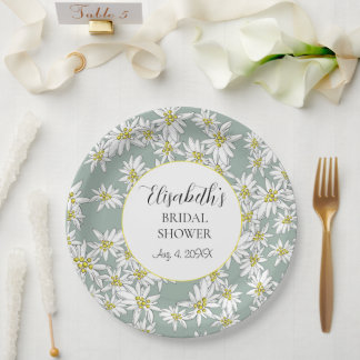Assiettes En Carton Aquarelle personnalisée Edelweiss illustrée à la m
