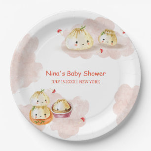 Assiettes En Carton Aquarelle Petit Baby shower de champignon