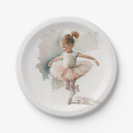 Assiettes En Carton Aquarelle Plaques de papier Little Ballerina