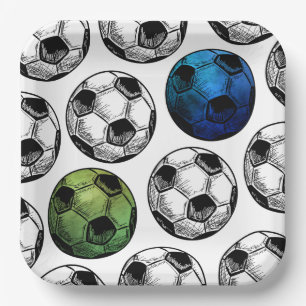 Assiettes En Carton Aquarelle Plaques de soirée de football