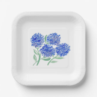 Assiettes En Carton Aquarelle, plaques en papier hydrangée