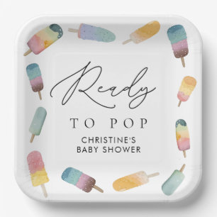 Assiettes En Carton Aquarelle Popsicle Prêt à Pop Baby shower