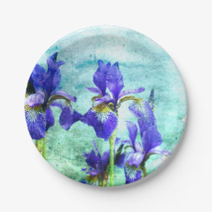 Assiettes En Carton Aquarelle pourpre d'iris