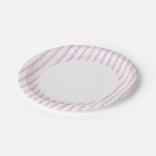Assiettes En Carton Aquarelle rose Arrière - plan (Angle)