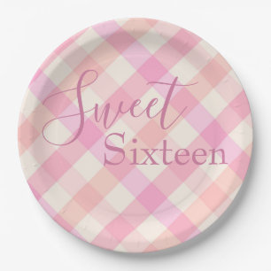Assiettes En Carton Aquarelle rose sweet sixteen