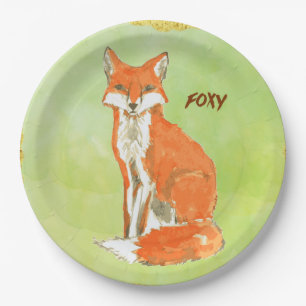 Assiettes En Carton Aquarelle rusée de Fox de gingembre