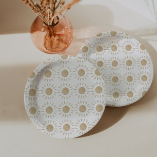 Assiettes En Carton Aquarelle Rustique Jaune Baby shower de saumons ja