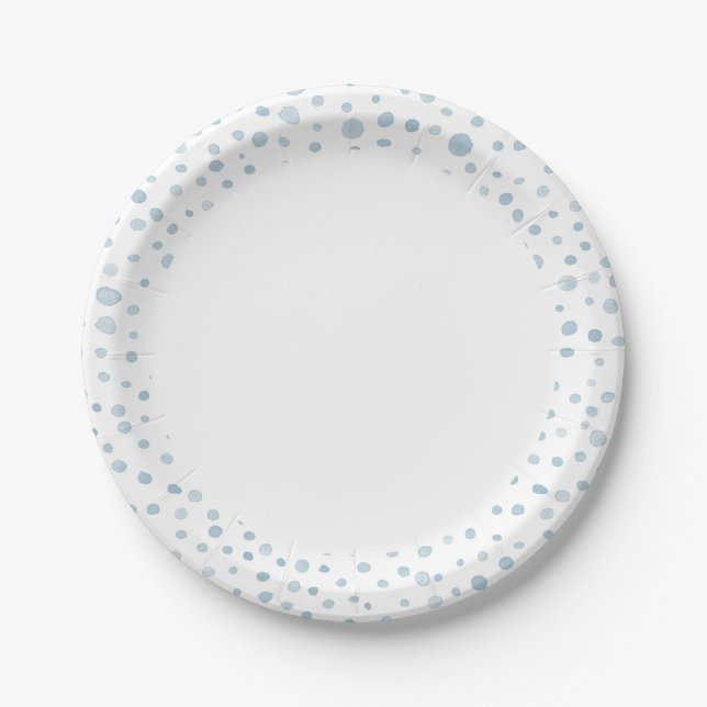Assiettes En Carton Aquarelle Sky Confetti Points Plaque en papier (Devant)