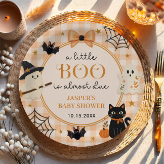 Assiettes En Carton Aquarelle Une petite Halloween pour bébé