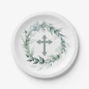 Assiettes En Carton Aquarelle Verdure Transcommunion croisée