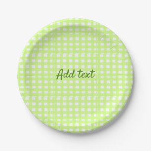 Assiettes En Carton Aquarelle vert plaid ginham personnalisé ajouter t