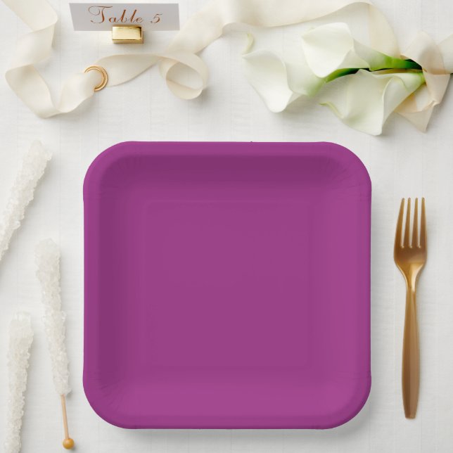Assiettes En Carton Aquarelle violet (Mariage)