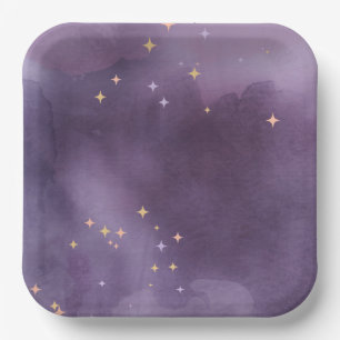 Assiettes En Carton Aquarelle violette