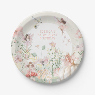 Assiettes En Carton Aquarelle Whimsical Fairy 1er anniversaire