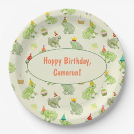 Assiettes En Carton Aquarelle Whimsical Frog fête d'anniversaire