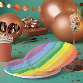 Assiettes En Carton Aquarelles Fierté Arc-en-ciel