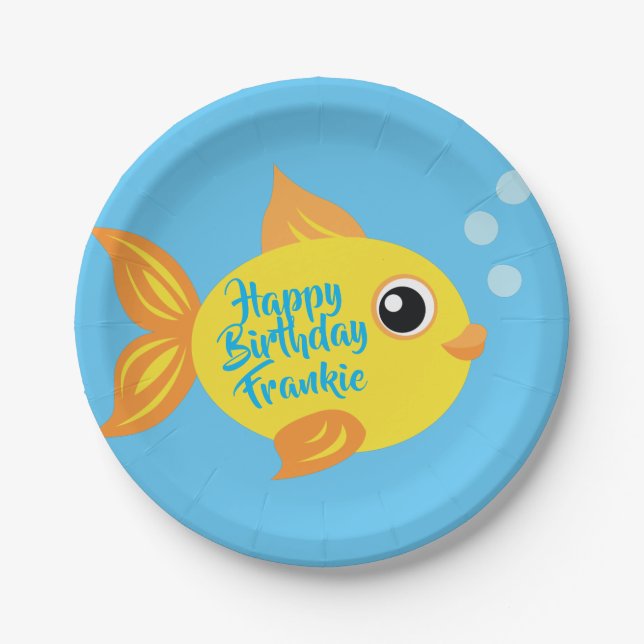 Assiettes En Carton Aquarium de poisson 1er Plaques d'anniversaire (Devant)