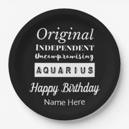 Assiettes En Carton Aquarius Zodiac Caractéristiques amusantes Anniver