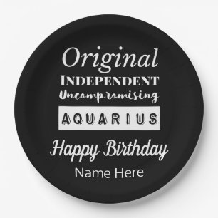 Assiettes En Carton Aquarius Zodiac Caractéristiques amusantes Anniver