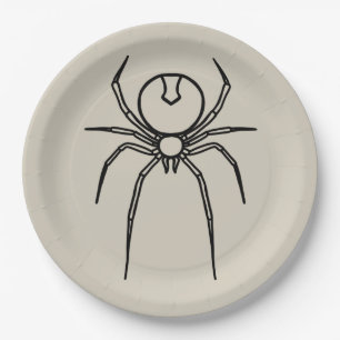 Assiettes En Carton Araignée - Bone White et Bat Black