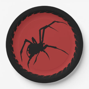 Assiettes En Carton Araignée noire